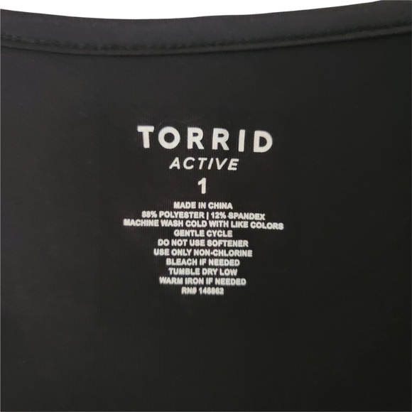 Torrid Black Shirred Wicking Active Tank - Picture 6 of 7